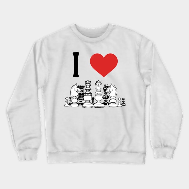 I Heart Chess Crewneck Sweatshirt by She Gets Creative